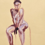 Female Nude Sitting, Acylic on Paper, 24"x36", 2009