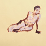 Female Nude Looking, Acrylic on Paper, 24"x36", 2009