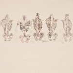 5 Skeletons, Monoprint, 24"x36", 2012